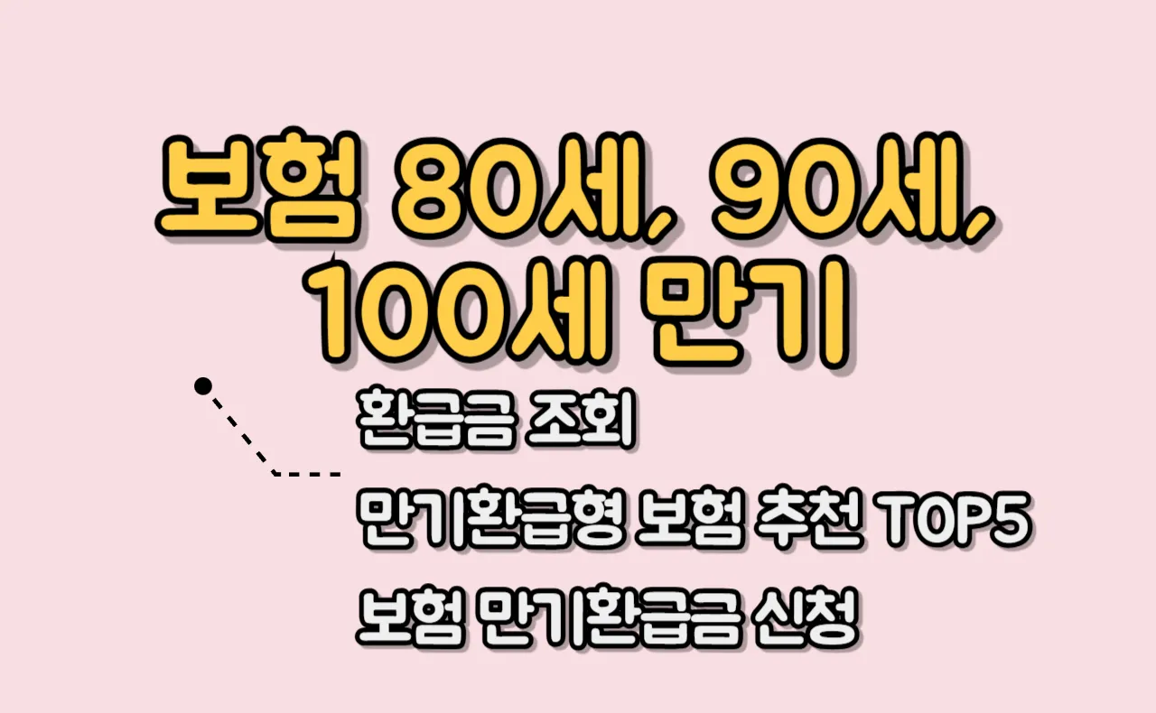 보험 80세, 90세, 100세 만기환급금